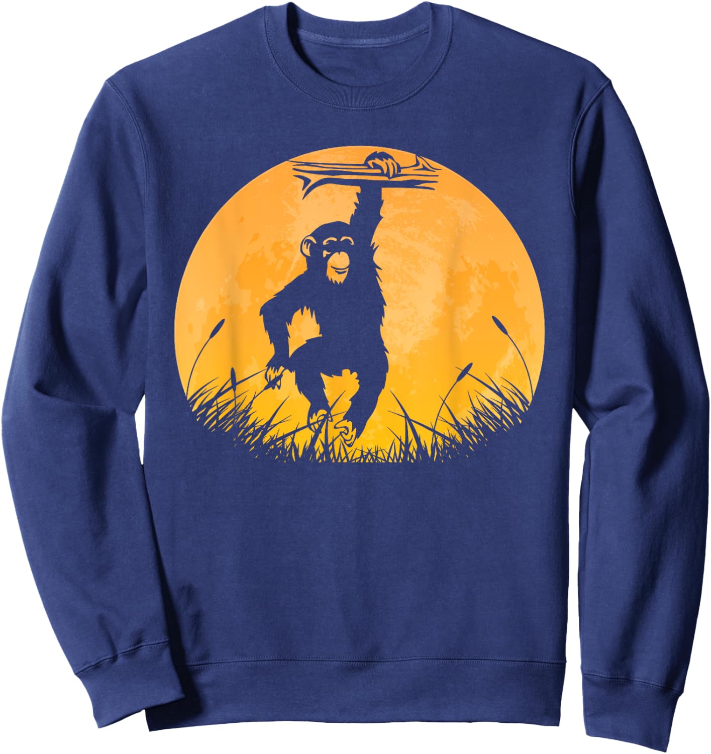 Chimpanzee Easy Halloween Outfit Monkey Moon Costume Gift Sweatshirt - Sweatshirt | Navy