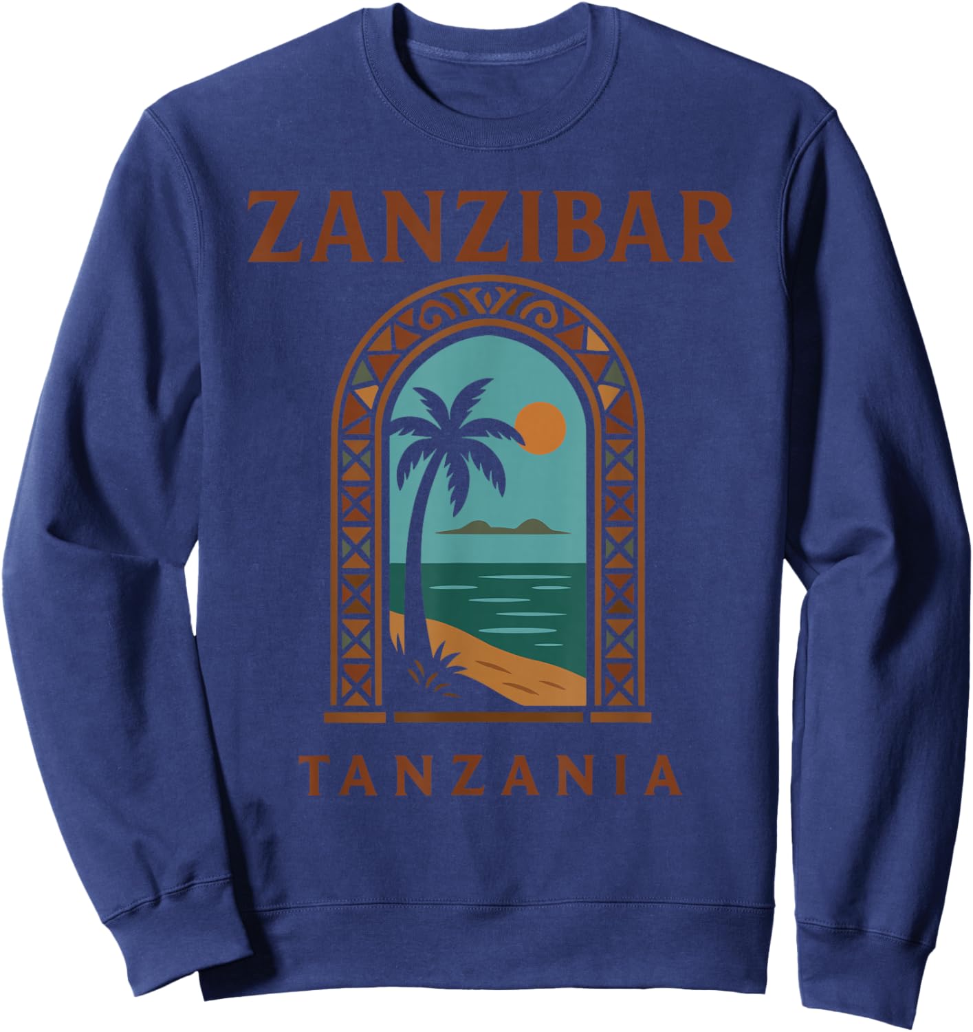 Zanzibar Tanzania Retro Stone Town Island Travel African Art Sweatshirt - Sweatshirt | Navy
