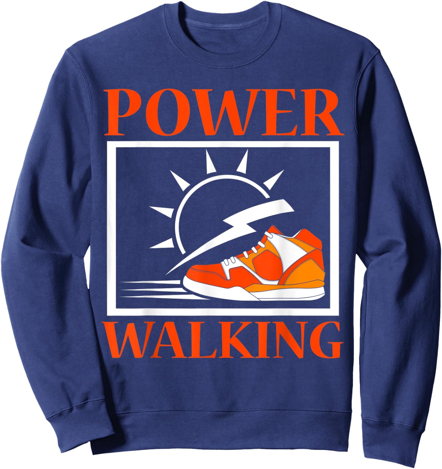 Power Walking Walker Cardio Fitness Exercise Walk Sweatshirt - Sweatshirt | Navy