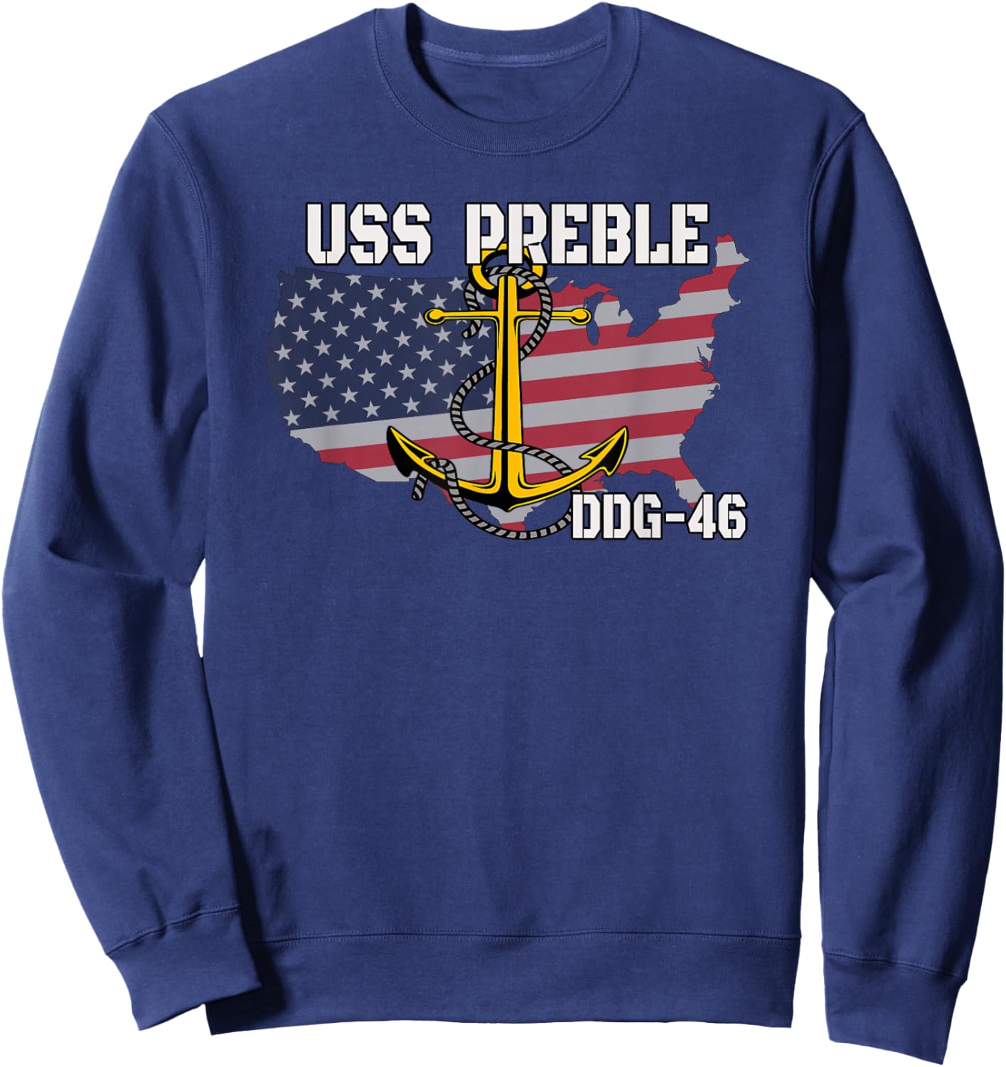 USS Preble DDG-46 Destroyer Veterans Day Father Grandpa Dad Sweatshirt - Sweatshirt | Navy