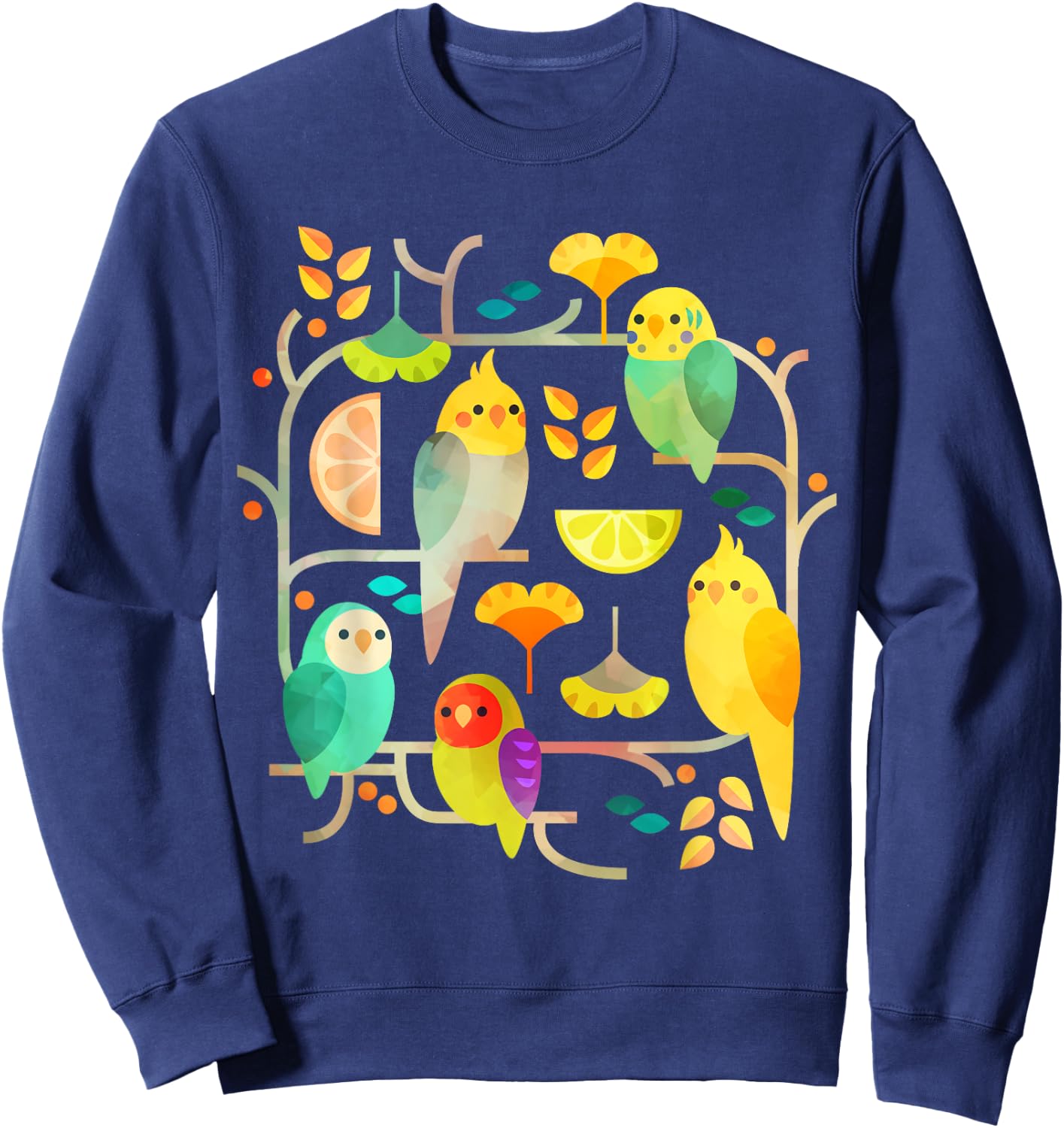 Summery Birdies Men Women Sweatshirt - Sweatshirt | Navy
