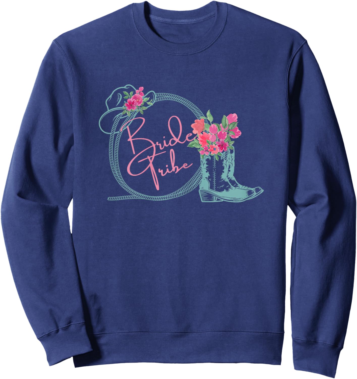 Bride Tribe Bachelorette Nashville Country Coastal Theme Sweatshirt - Sweatshirt | Navy