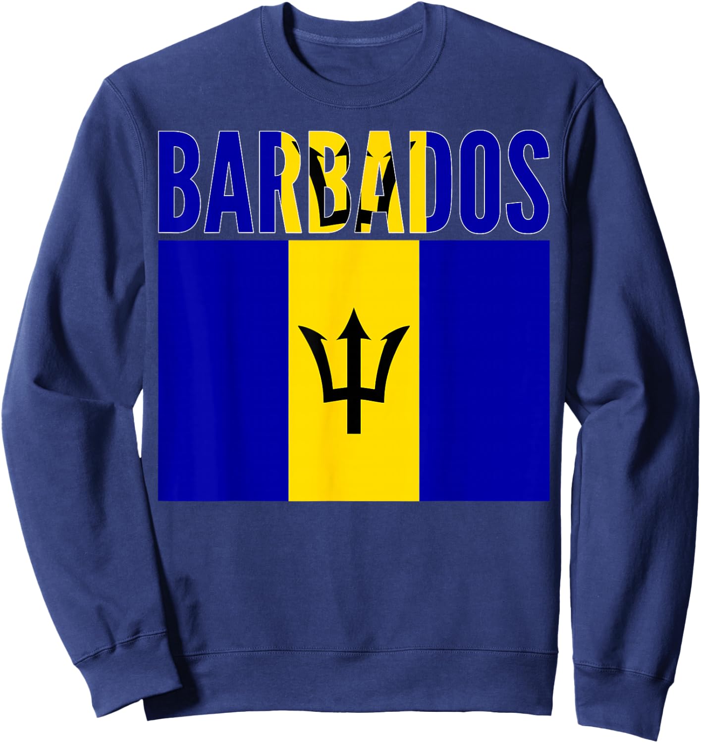 Barbadian - Barbados Country Flag Sweatshirt - Sweatshirt | Navy