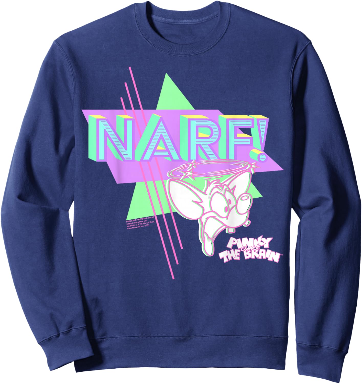 Pinky and The Brain Pinky Narf Neon Sweatshirt - Sweatshirt | Navy