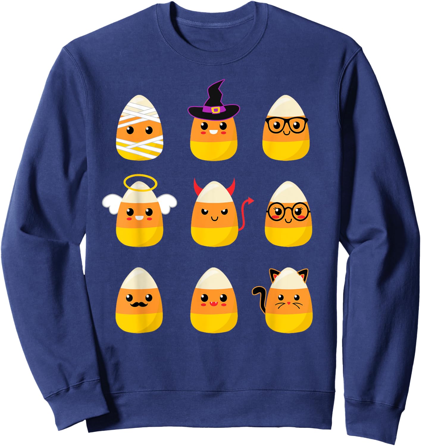 Candy Corn Costume Characters - Cute Halloween Kids Sweatshirt - Sweatshirt | Navy