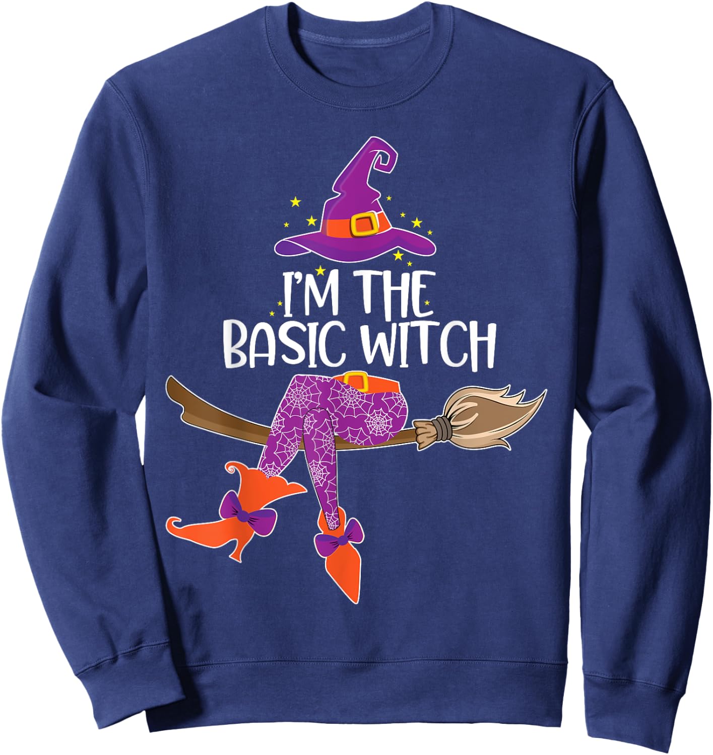 Im the Basic Witch Halloween Matching Group Costume Sweatshirt - Sweatshirt | Navy