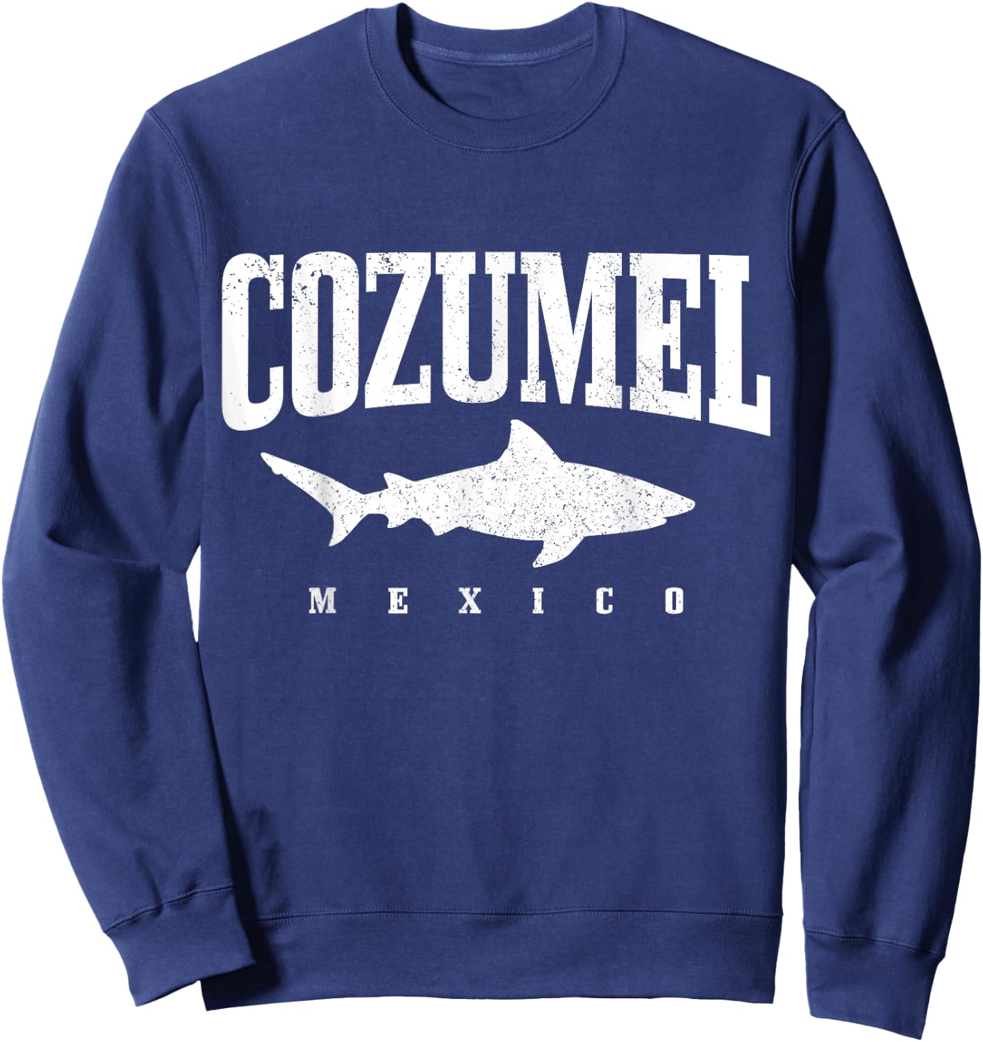 Cozumel Beach Mexico Diving Sharks Vintage Women Kids Sweatshirt - Sweatshirt | Navy