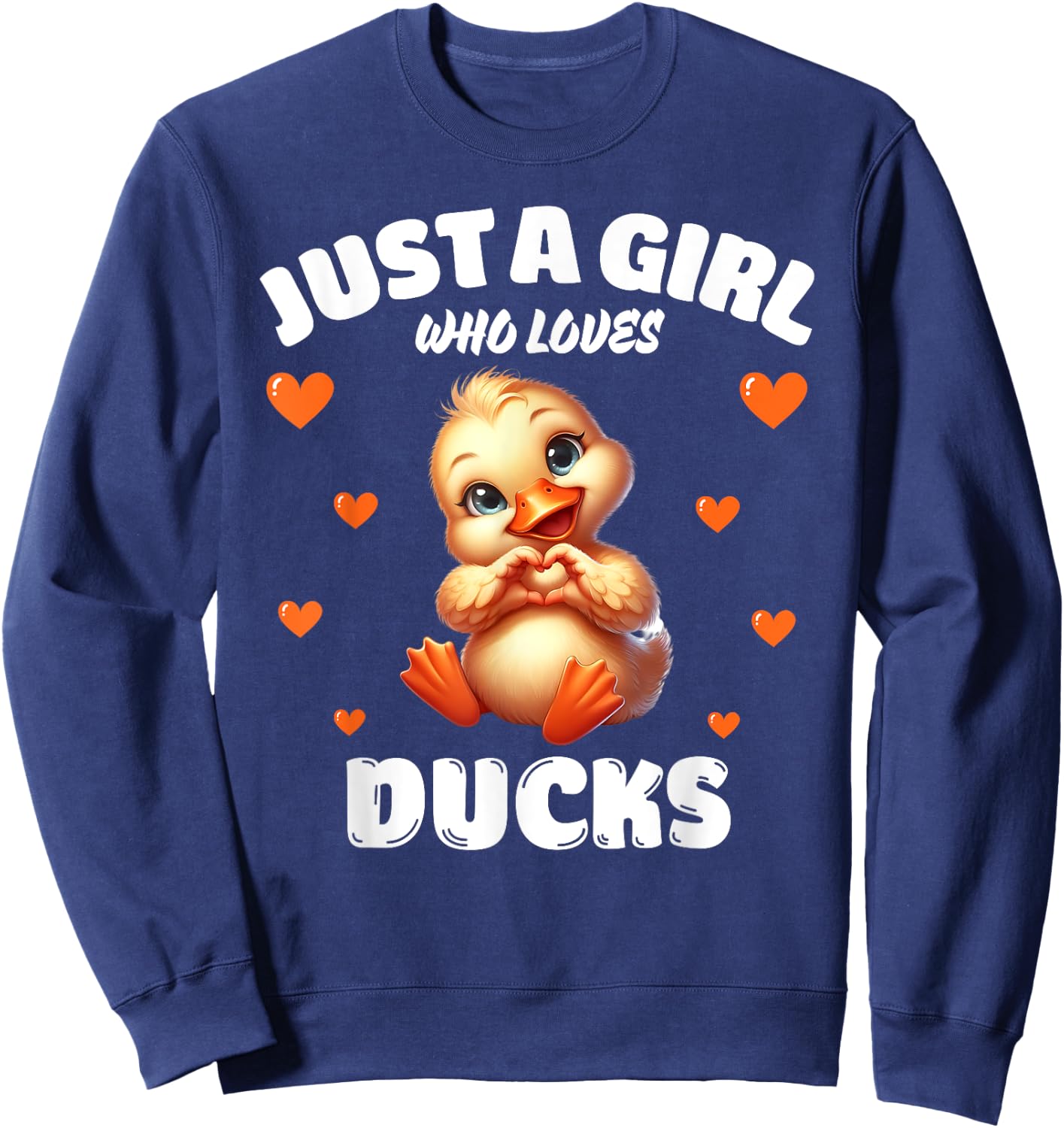 Just A Girl Who Loves Ducks, Cute Duck Lovers Sweatshirt - Sweatshirt | Navy