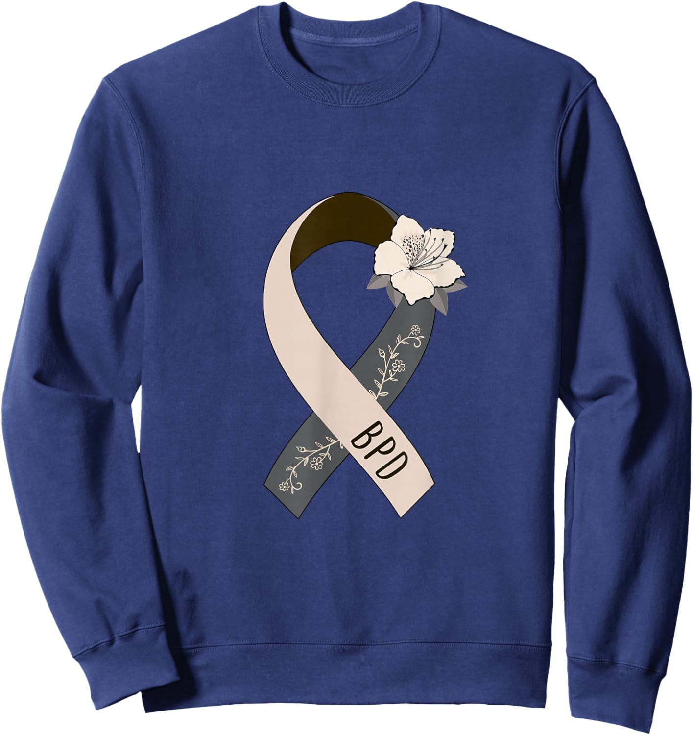 BPD Floral Awareness Ribbon Sweatshirt - Sweatshirt | Navy
