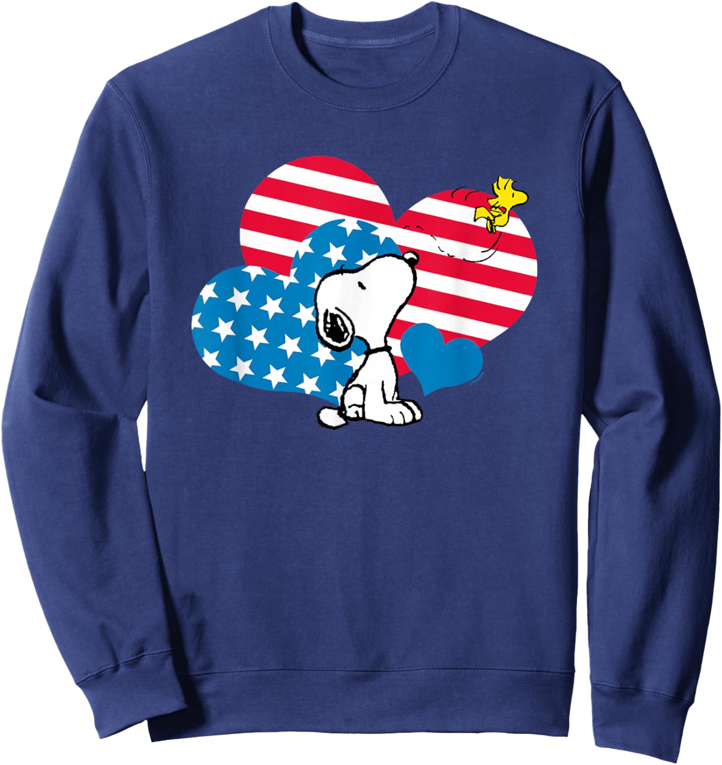 Peanuts - Snoopy Flag Hearts Sweatshirt - Sweatshirt | Navy
