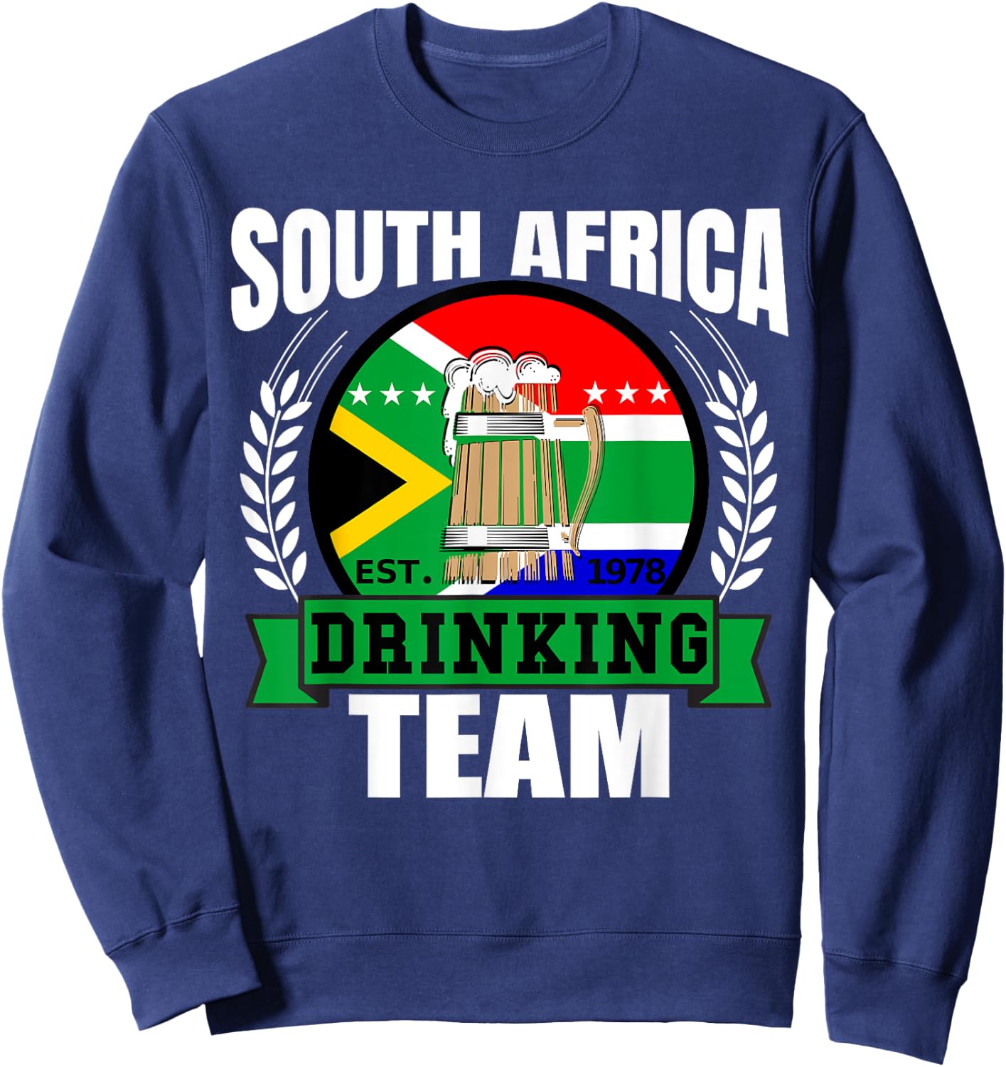 South Africa Drinking Team Funny African Flag Party Gift Sweatshirt - Sweatshirt | Navy