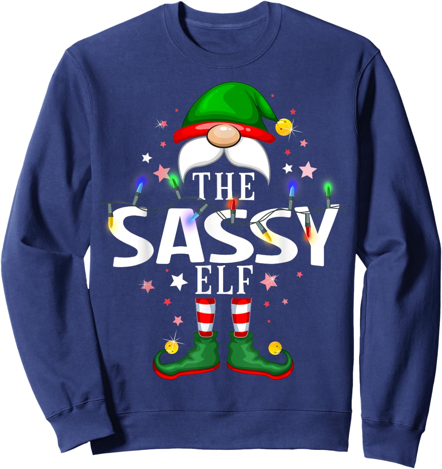 The Sassy Elf Christmas Family Pajama Party Sweatshirt - Sweatshirt | Navy