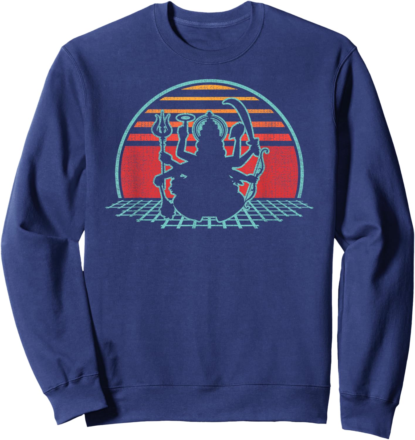 Kali Hindu Goddess Retro Vintage 80s Style Gift Sweatshirt - Sweatshirt | Navy