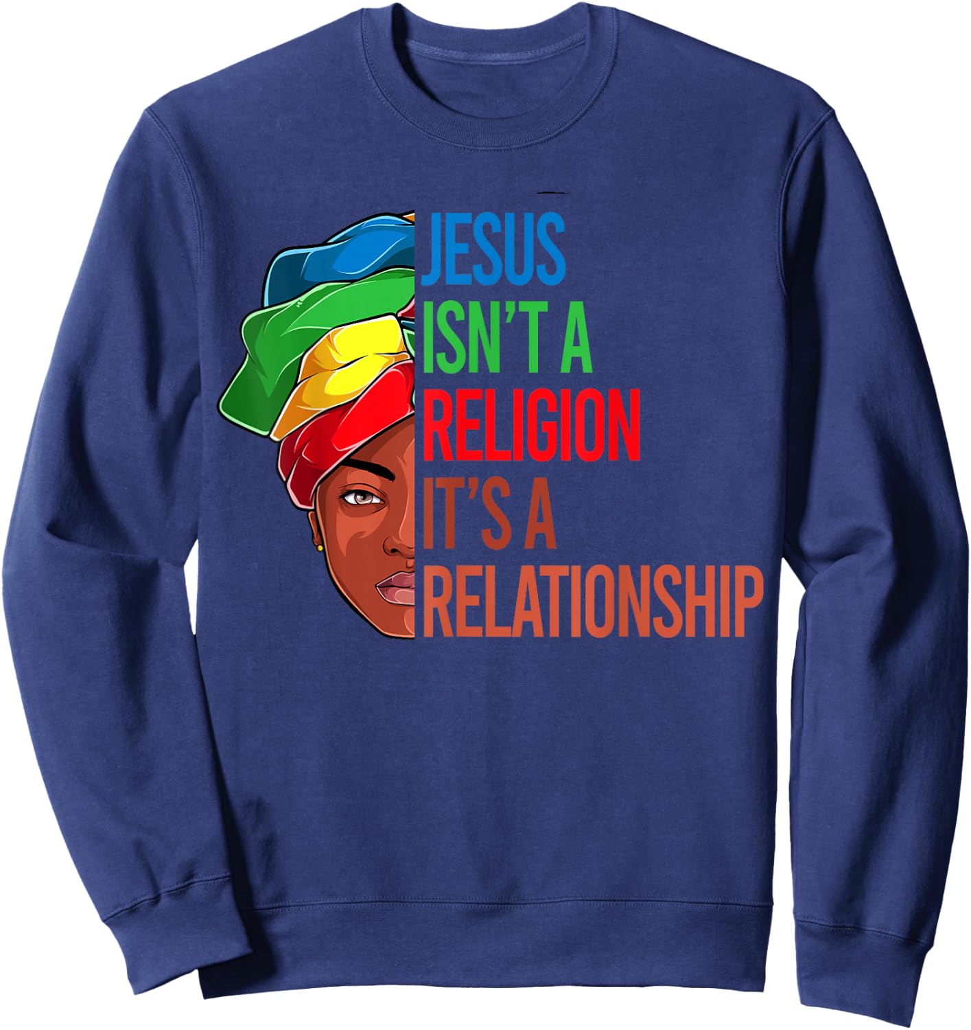 African American Apparel, Jesus Christian Black Women Girls Sweatshirt - Sweatshirt | Navy