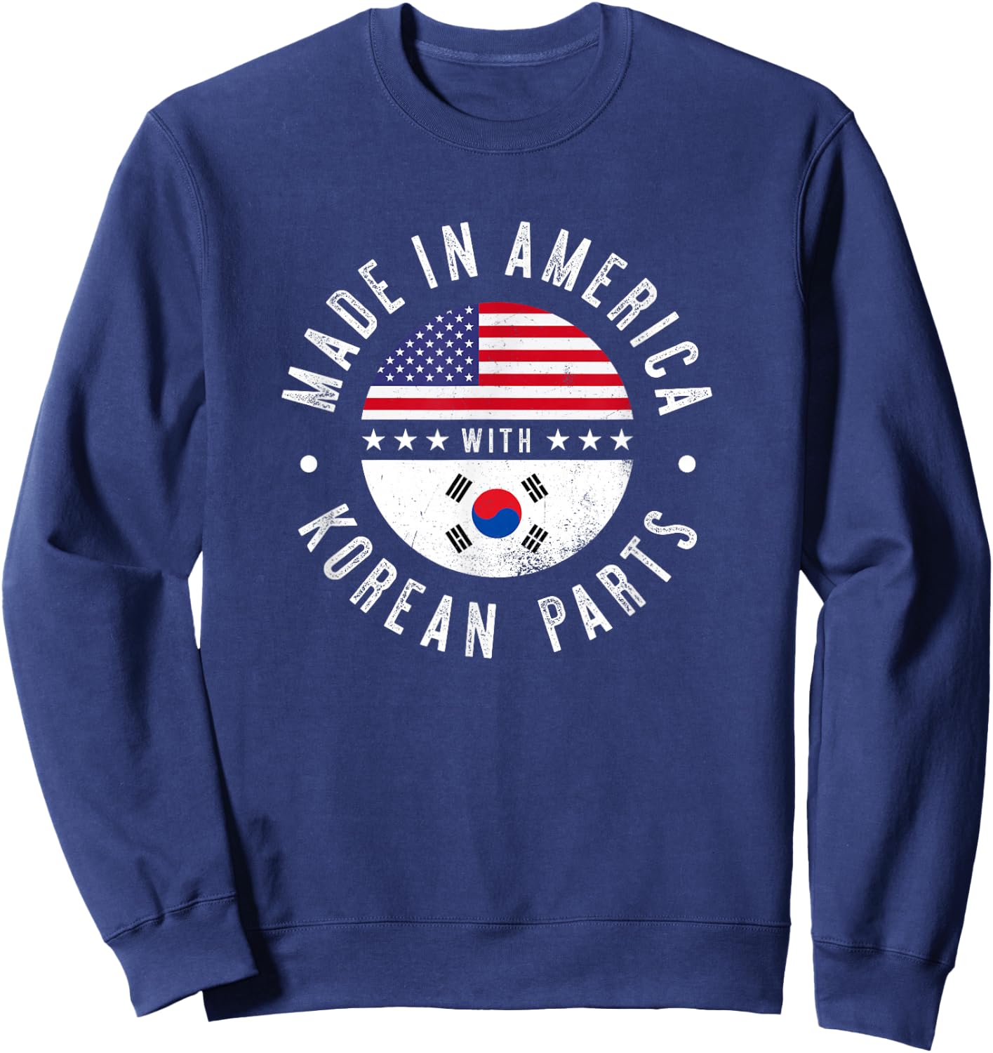 Made in America with Korean parts - South Korea pride Sweatshirt - Sweatshirt | Navy