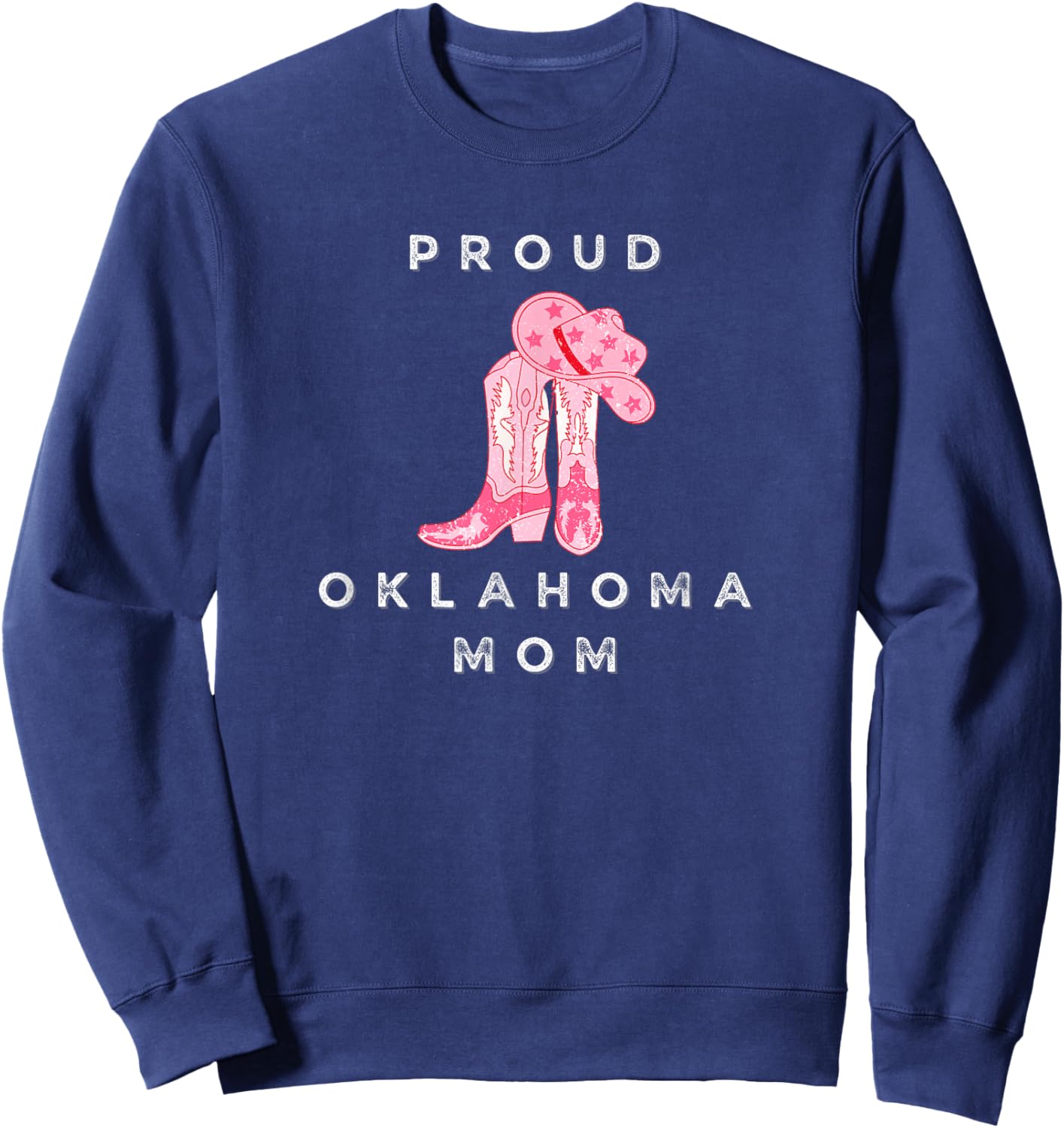 Proud Oklahoma Okla Okie Sooner State Mom Sweatshirt - Sweatshirt | Navy