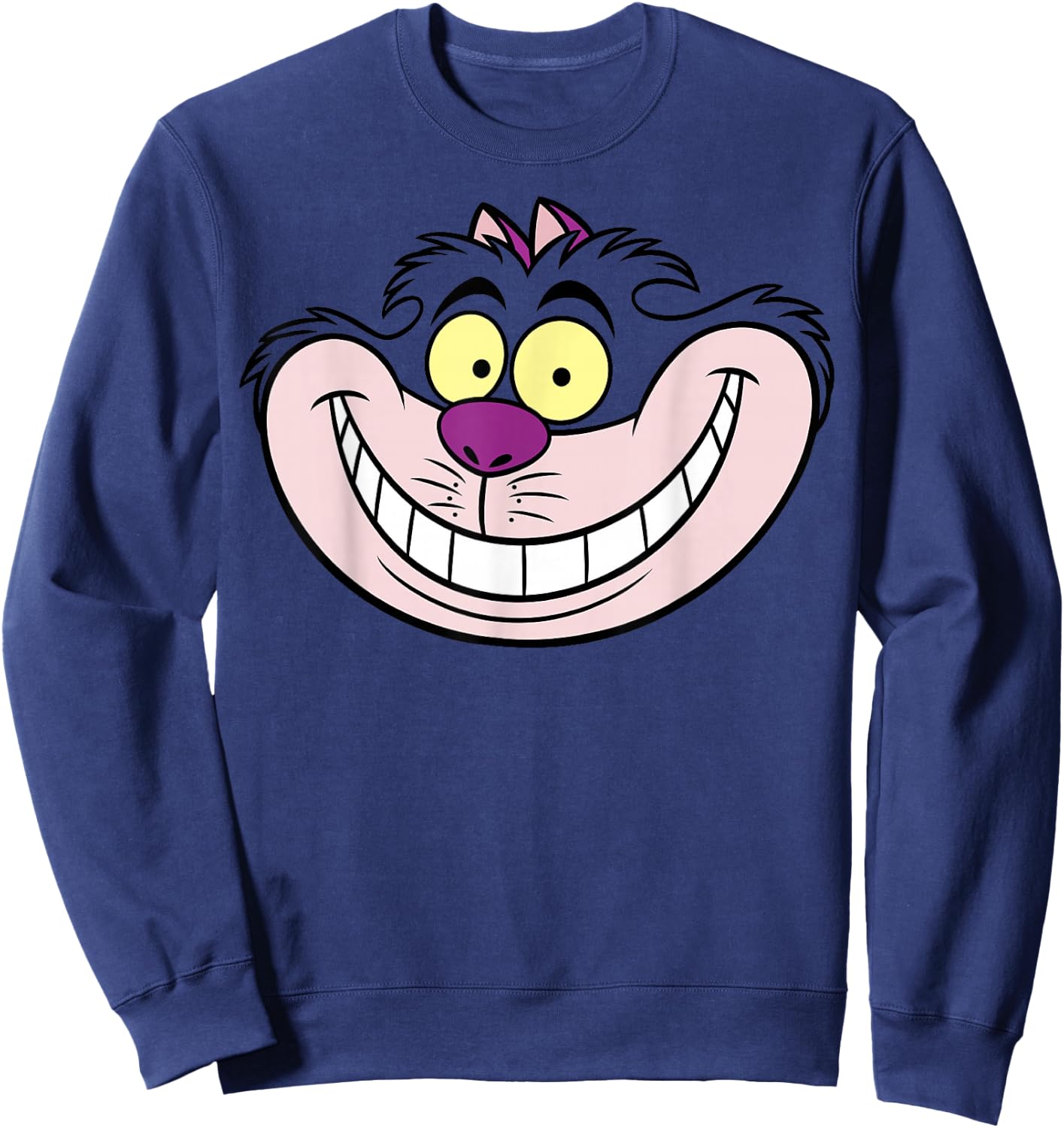 Disney Alice in Wonderland Cheshire Cat Big Face Sweatshirt - Sweatshirt | Navy