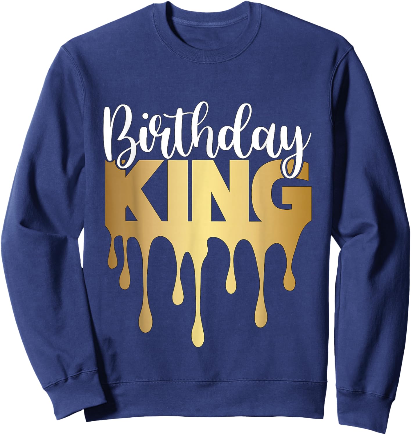 Outstading Gifts for Melanin Birthday King - Men's Black Small Classic Fit Short Sleeve Cotton, Polyester Sweatshirt - Sweatshirt | Navy