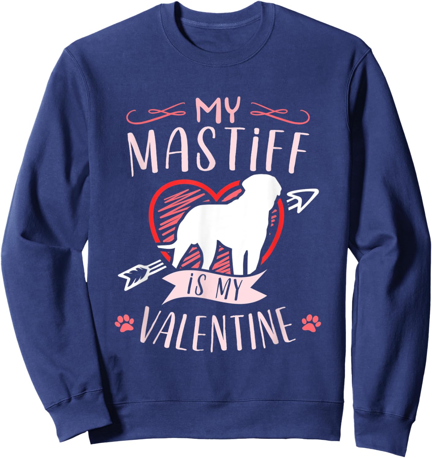 Valentine's day - Mastiff Dog Valentine Sweatshirt - Sweatshirt | Navy