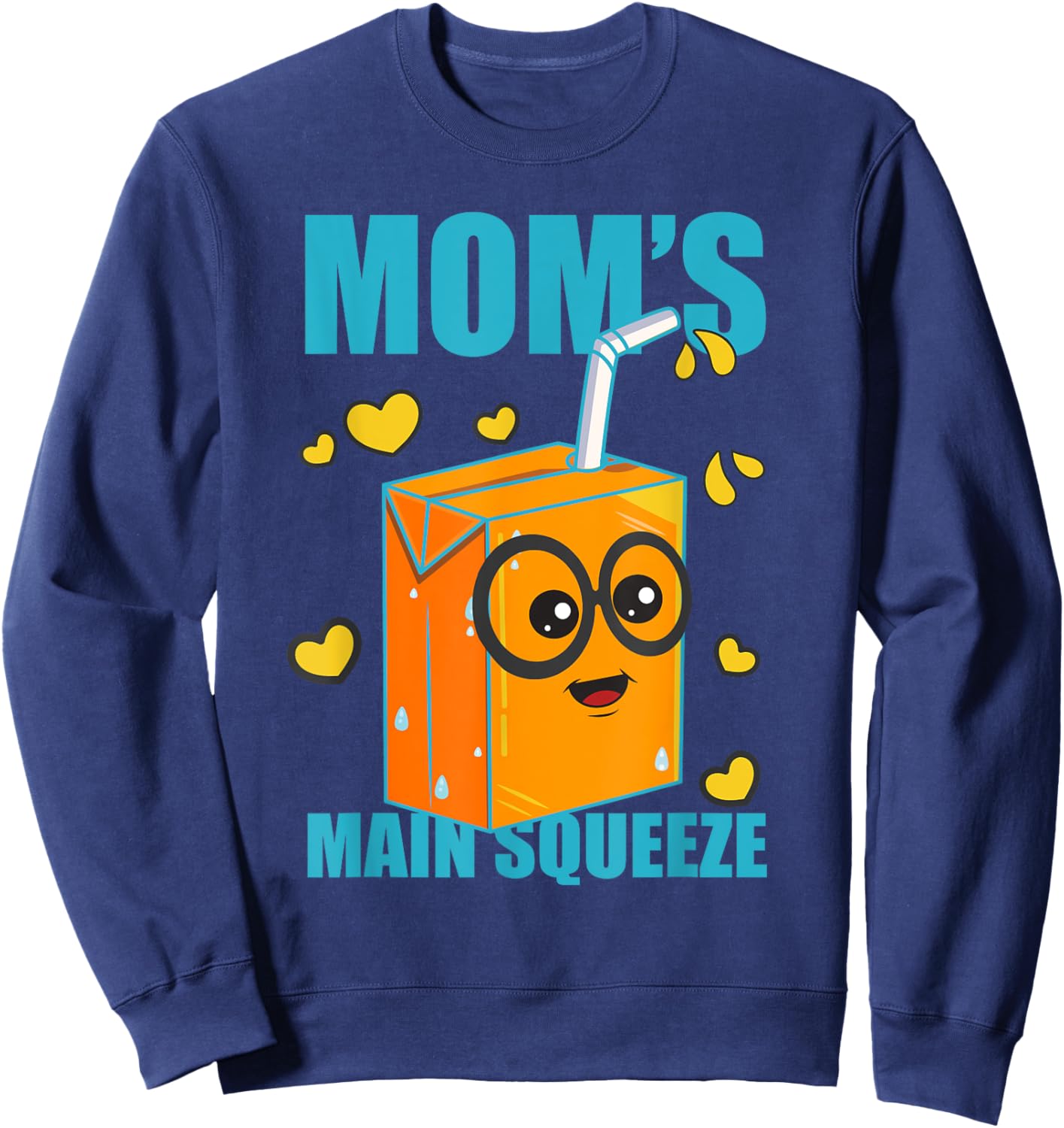 Cute Funny Mom's Main Squeeze Funny Lemon Boy Girl Toddler Sweatshirt - Sweatshirt | Navy