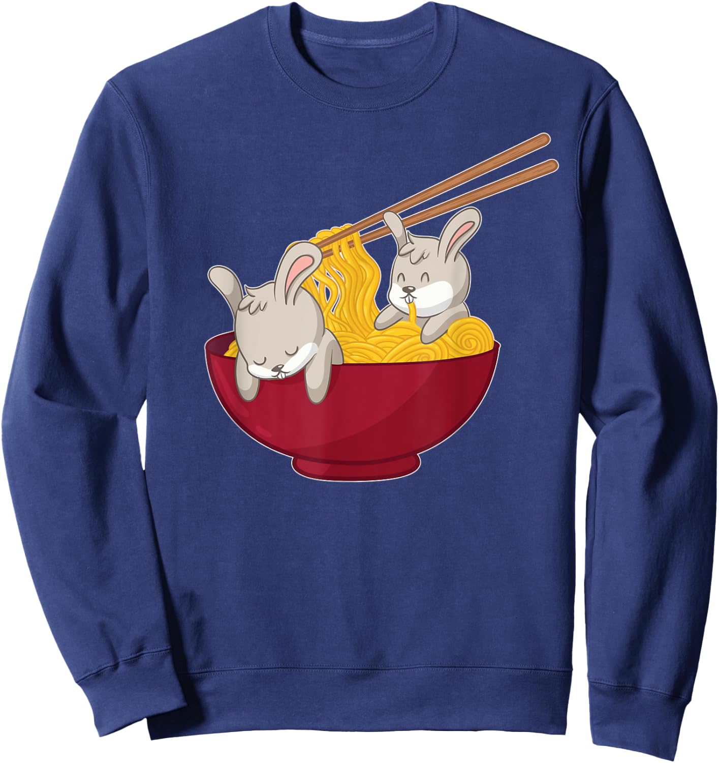 Kawaii Anime Japanese Ramen Noodles Bunny Rabbit Gift Sweatshirt - Sweatshirt | Navy