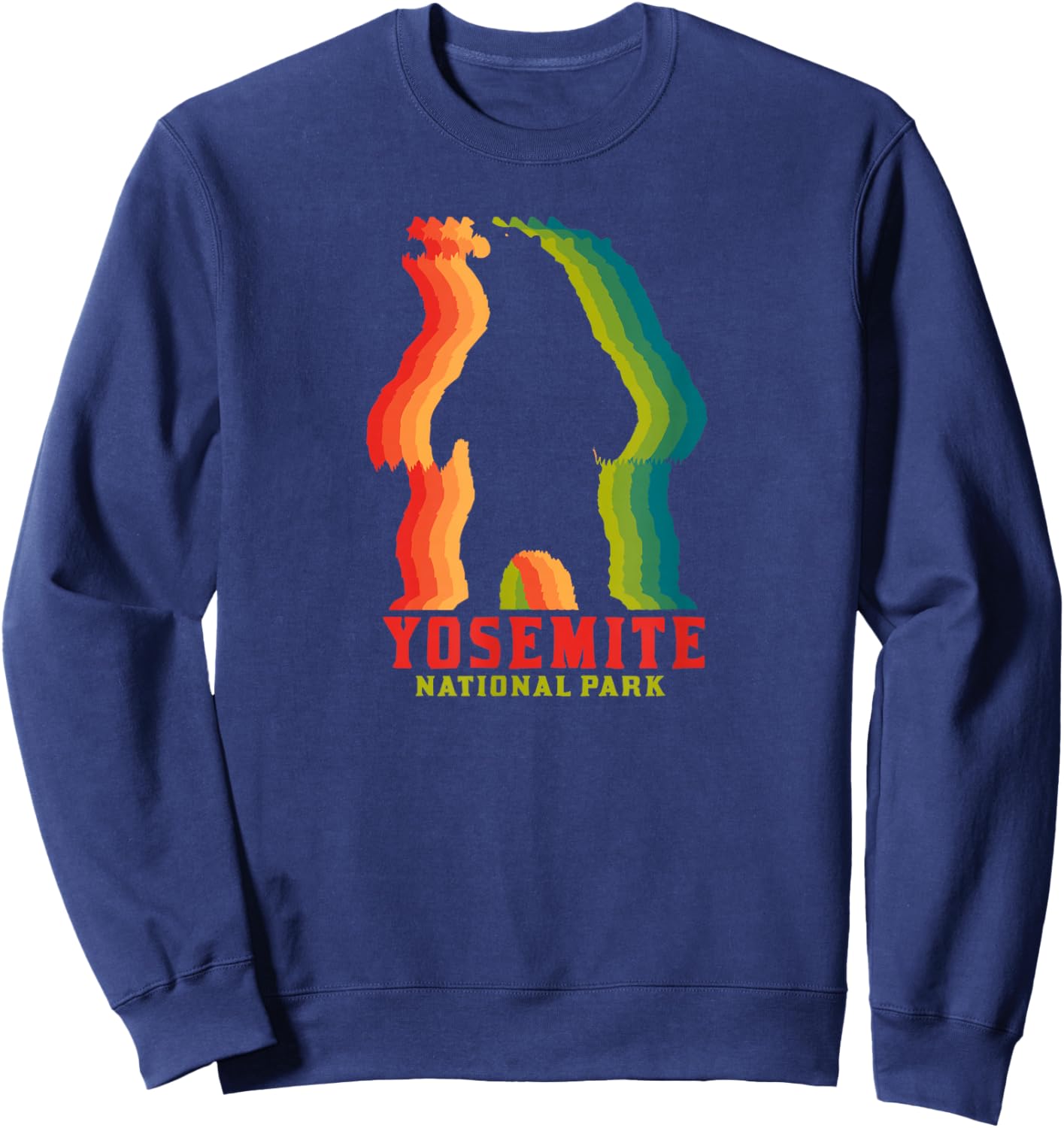 Yosemite National Park Colorful Bear Graphic Sweatshirt - Sweatshirt | Navy