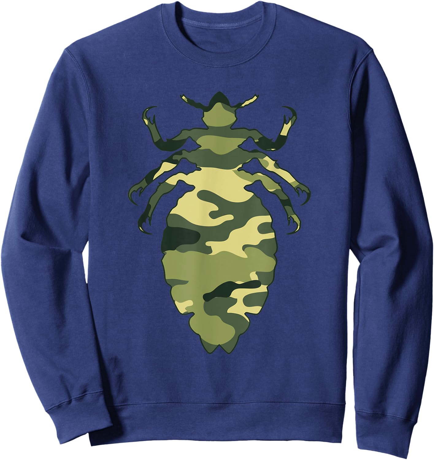 Military Louse Camo Men Print US Insect Lice Veteran Gift Sweatshirt - Sweatshirt | Navy