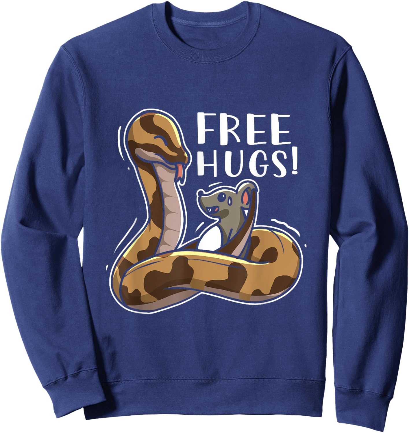 Funny Hugs Snake Owner Ball Python Boa Constrictor Sweatshirt - Sweatshirt | Navy