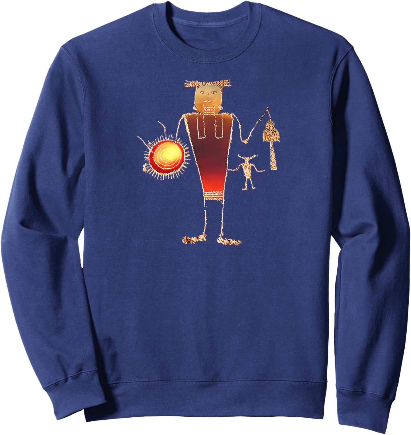 Sun Spiral Petroglyph. Sweatshirt - Sweatshirt | Navy