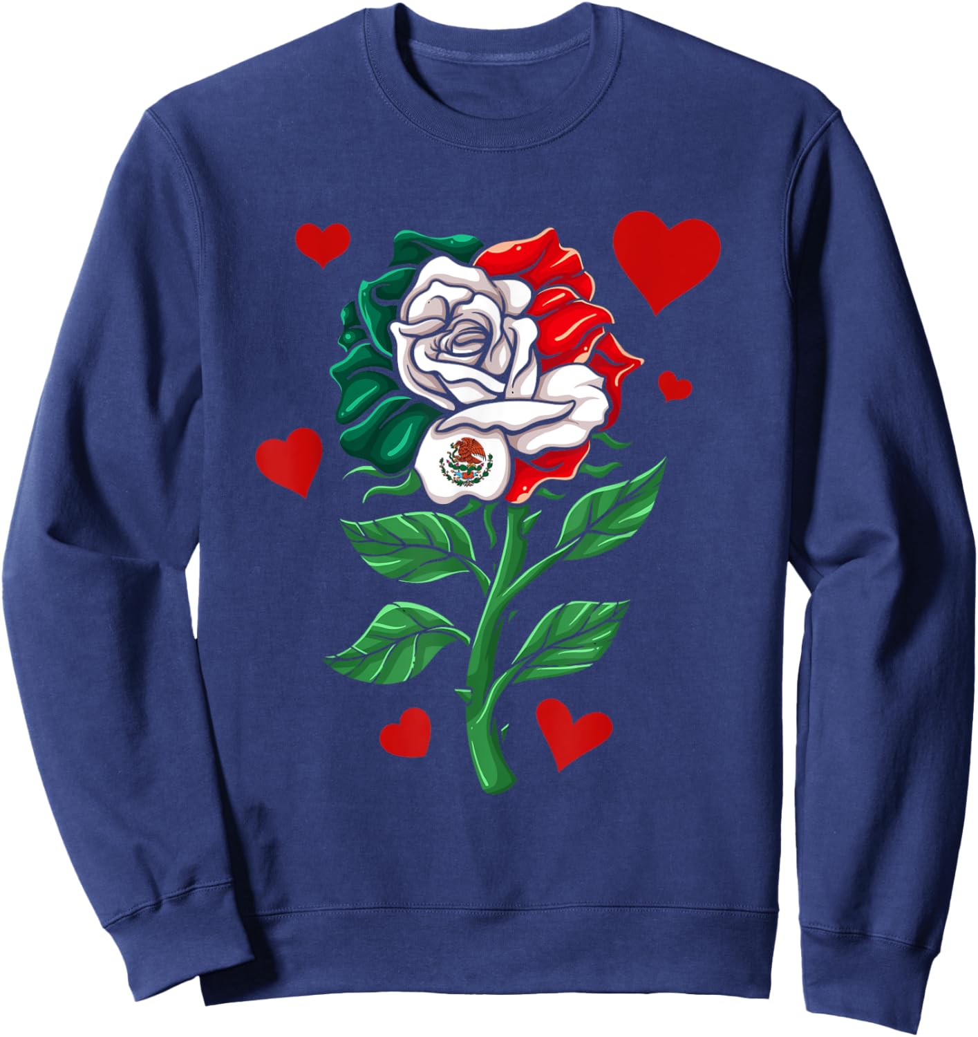 Mexico Gift Rose Tijuana Mexican Hispanic Pride Poncho Sweatshirt - Sweatshirt | Navy