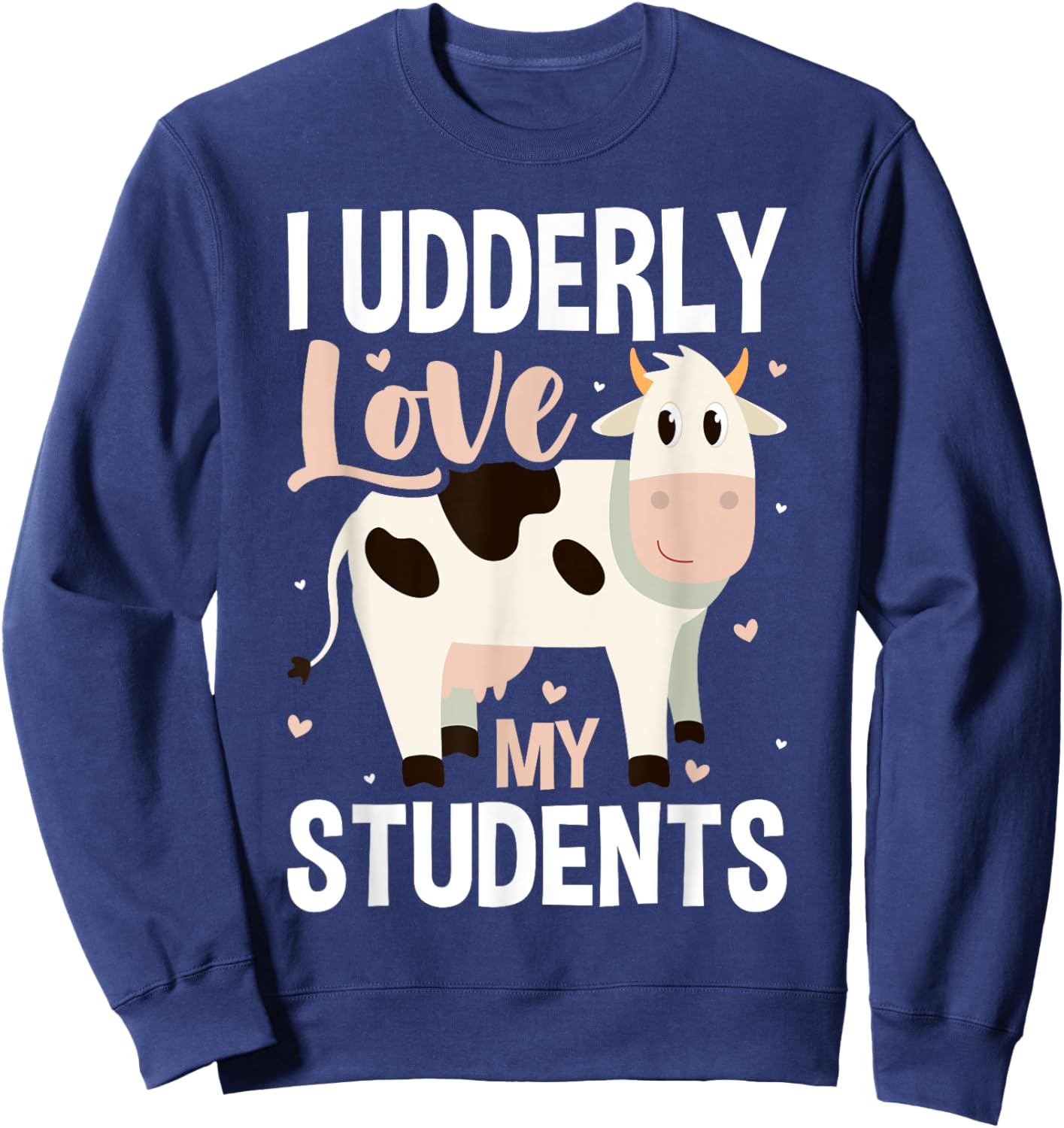 Cow Teacher Lover Women Girls Kids Sweatshirt - Sweatshirt | Navy