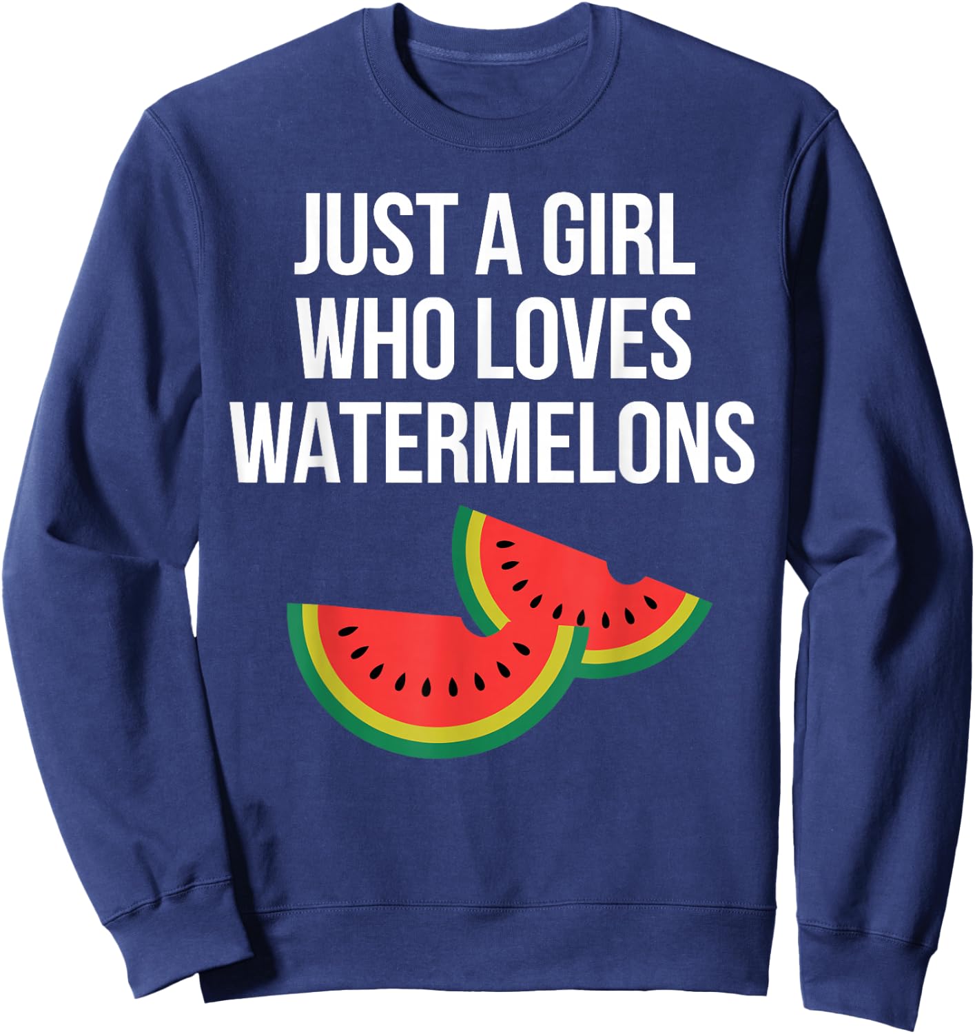 Funny Watermelon Art for Girls Women Watermelon Fruit Lover Sweatshirt - Sweatshirt | Navy