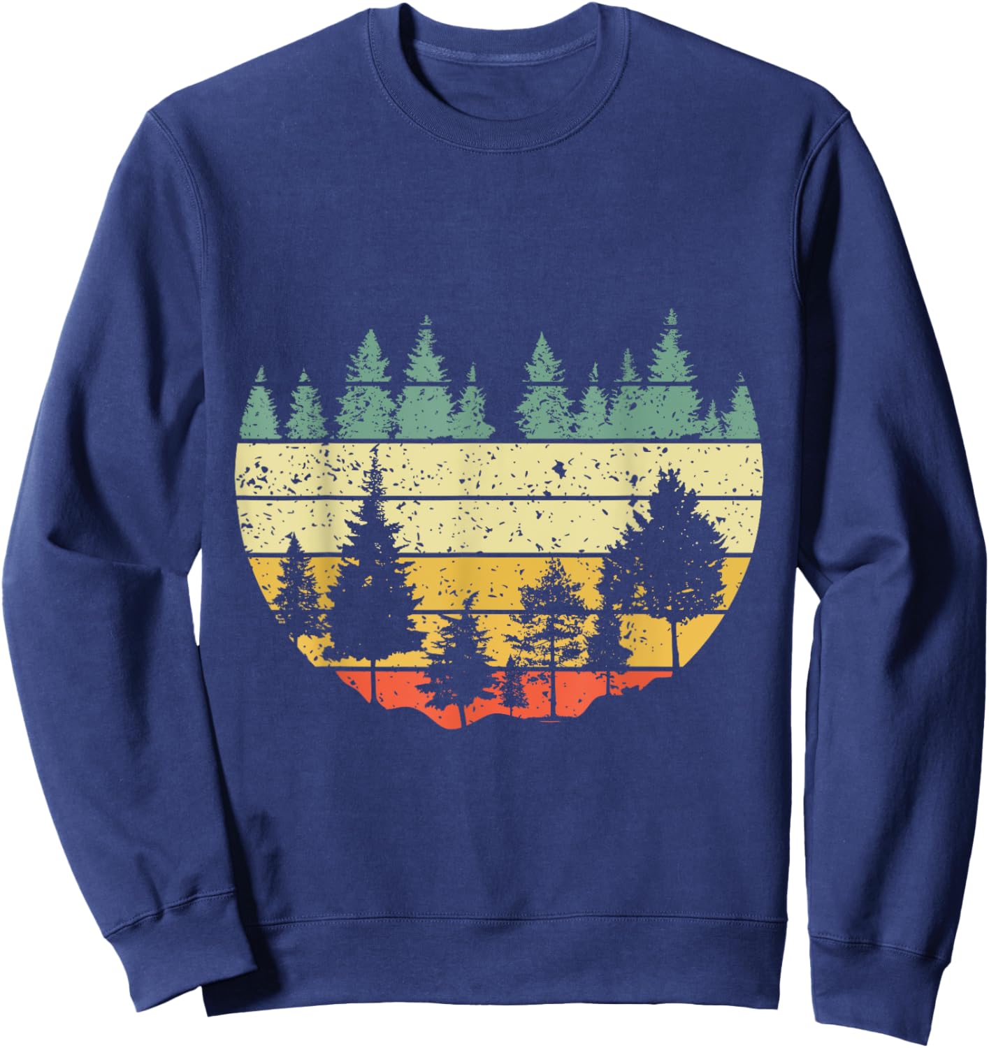 Forest Light Outdoor Nature Trees Retro Forest Sweatshirt - Sweatshirt | Navy