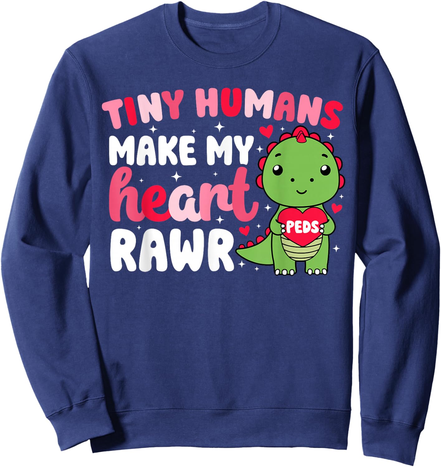 Peds Nurse Valentine Pediatric Nurse Valentines Day Sweatshirt - Sweatshirt | Navy