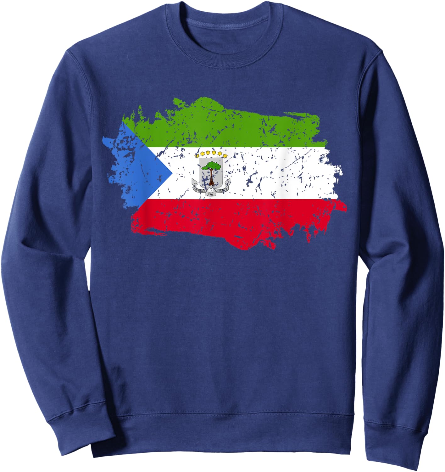Equatorial Guinea Flag Grunge Country Flag Equatorial Guinea Sweatshirt - Sweatshirt | Navy