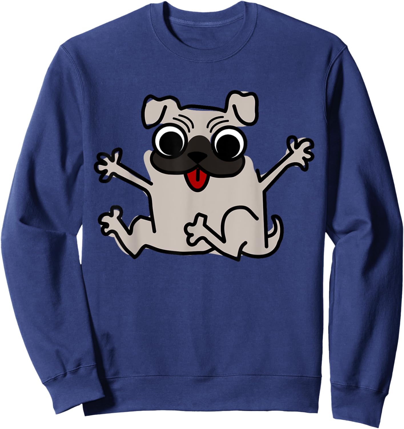 Pug Dog Cute Logo Sweatshirt - Sweatshirt | Navy