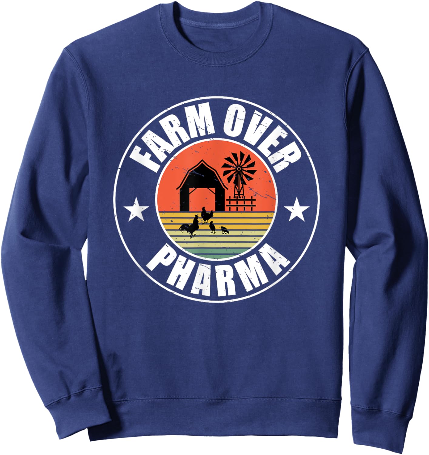Vintage Farm Over Pharma Mom Dad Family Farming Sweatshirt - Sweatshirt | Navy