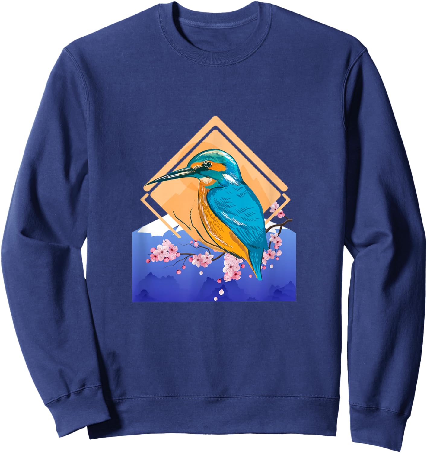 King Fisher Set Over Mountain in Spring Sweatshirt - Sweatshirt | Navy