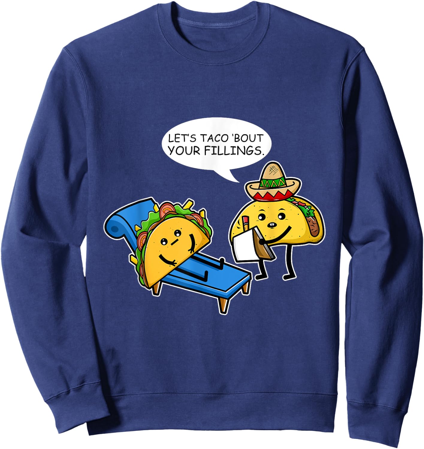 Mexican Taco Cinco De Mayo Sweatshirt - Sweatshirt | Navy