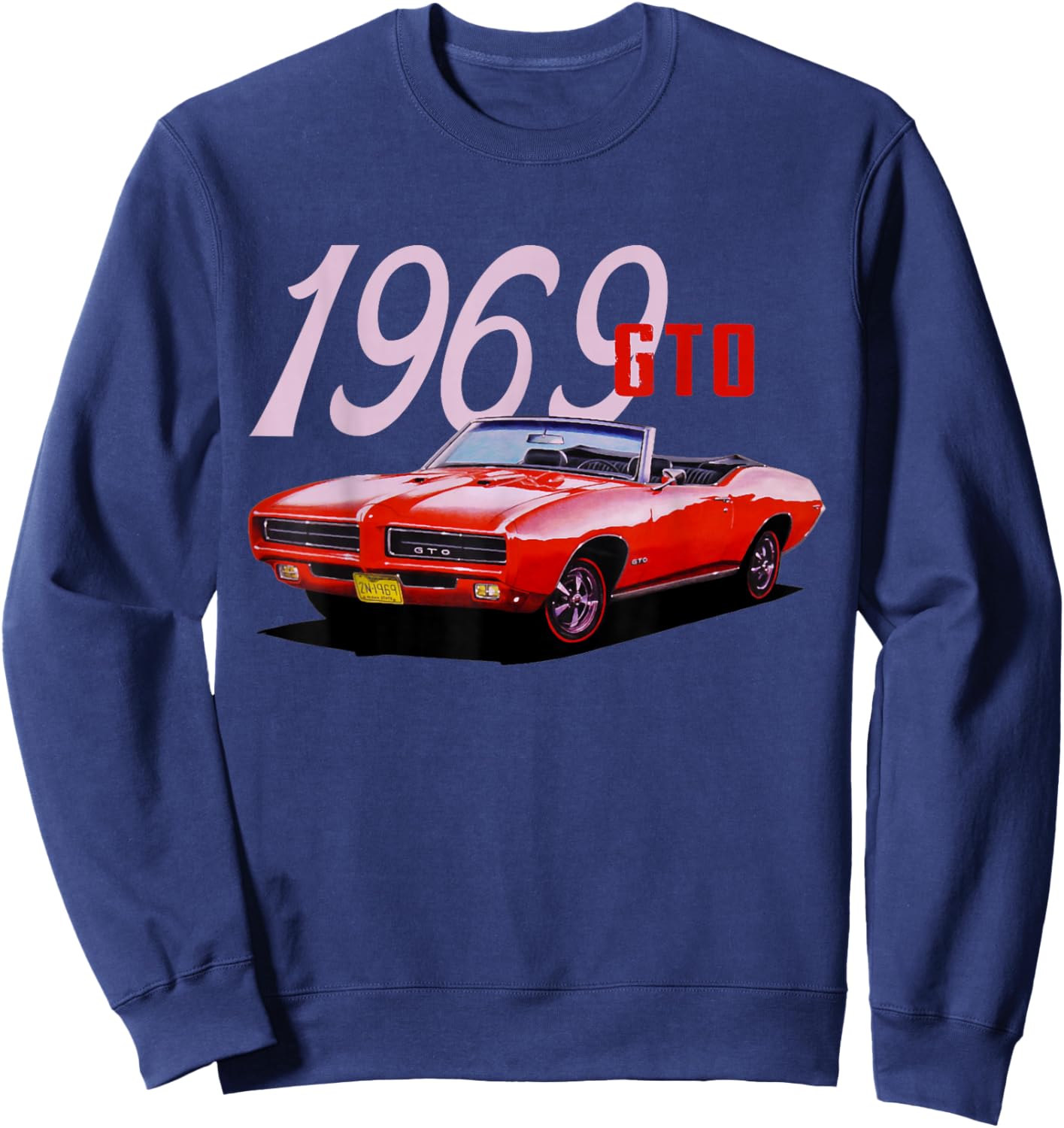 1969 69 GTO Classic Car Old School Muscle Car Sweatshirt - Sweatshirt | Navy