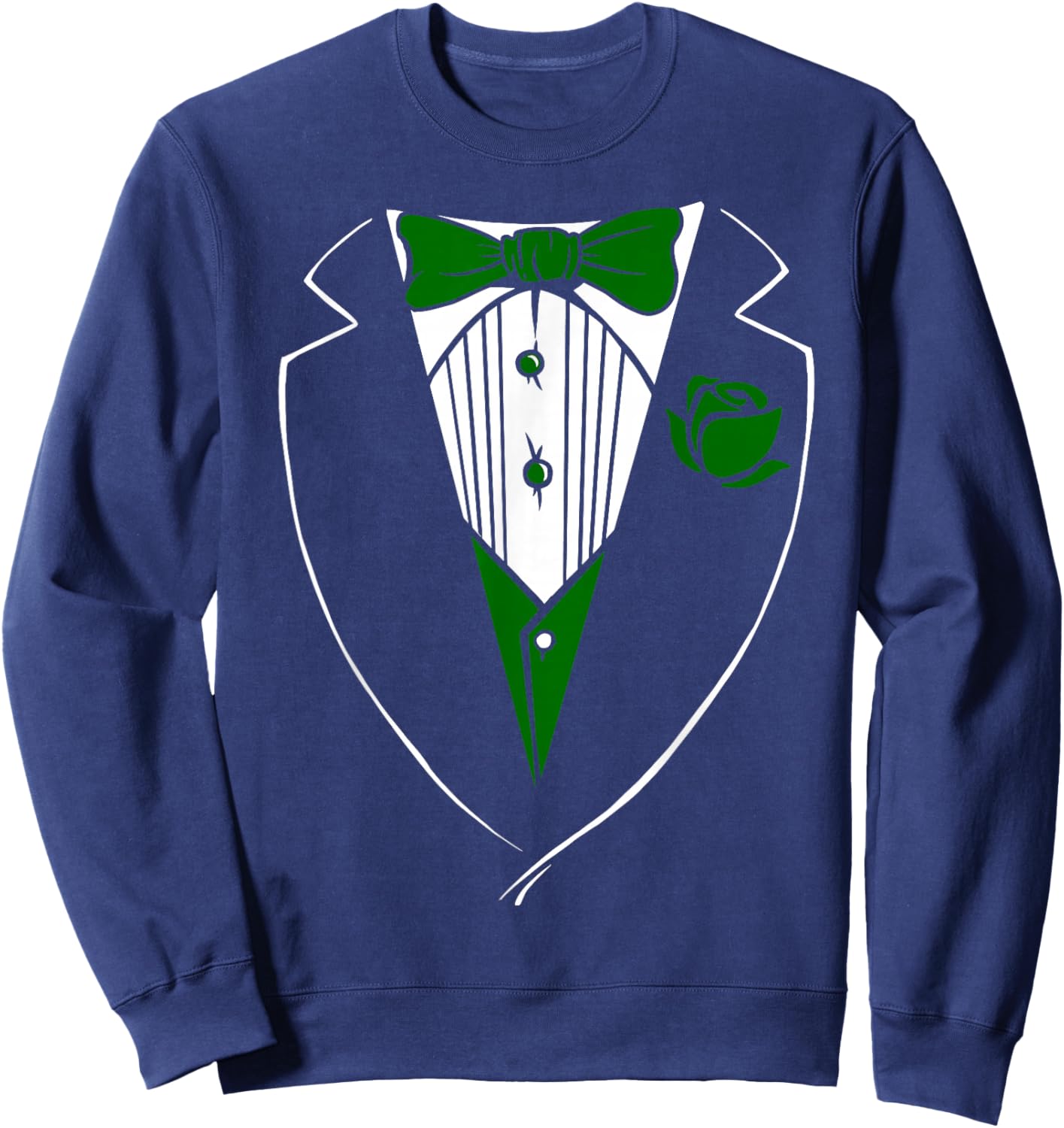 Tuxedo T Shirt with Green Bow & Boys Sweatshirt - Sweatshirt | Navy