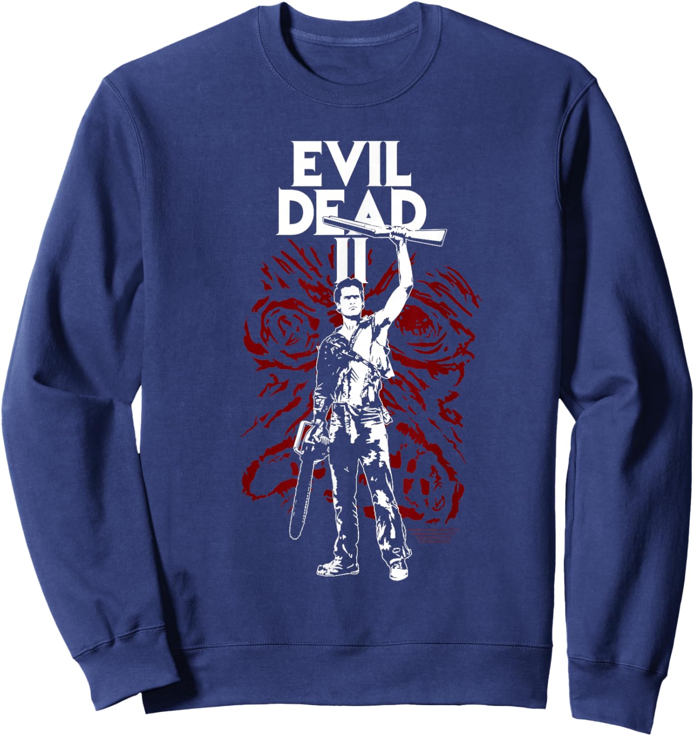 Evil Dead 2 Ash with the Book of the Dead Horror Movie Sweatshirt - Sweatshirt | Navy