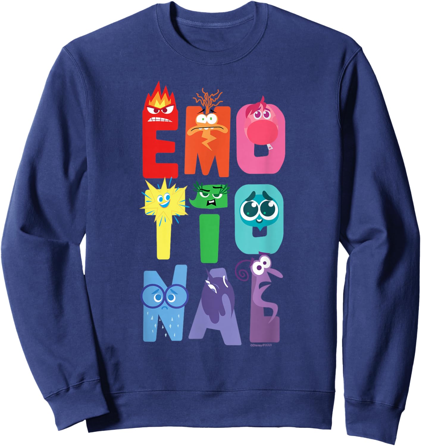 Disney and Pixar’s Inside Out 2 Letter Emotions Emotional Sweatshirt - Sweatshirt | Navy