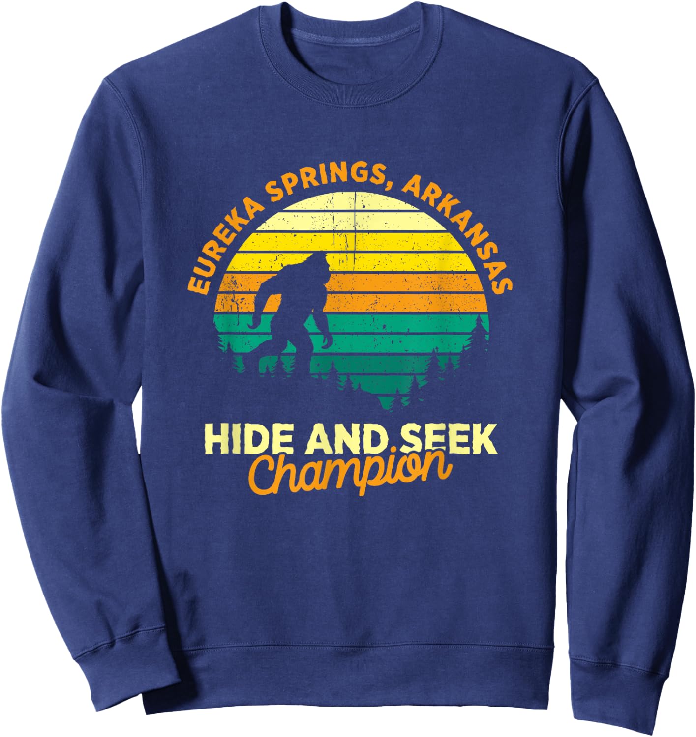 Retro Eureka Springs, Arkansas Big foot Souvenir Sweatshirt - Sweatshirt | Navy