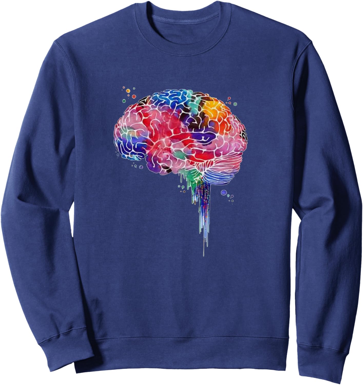 Colourful brain love science human anatomy brain Sweatshirt - Sweatshirt | Navy