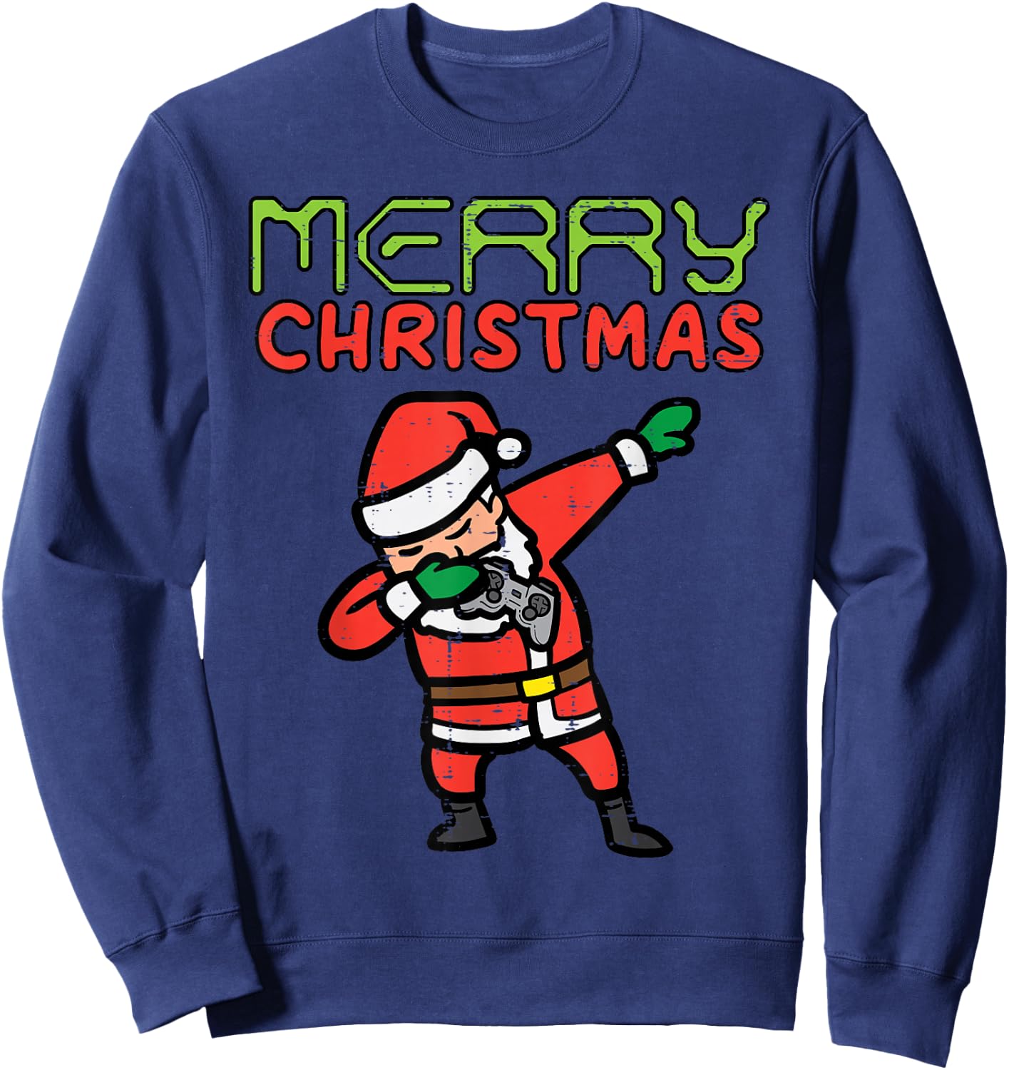 Merry Christmas Gamer Santa Dab Xmas Gaming Boys Kid Toddler Sweatshirt - Sweatshirt | Navy