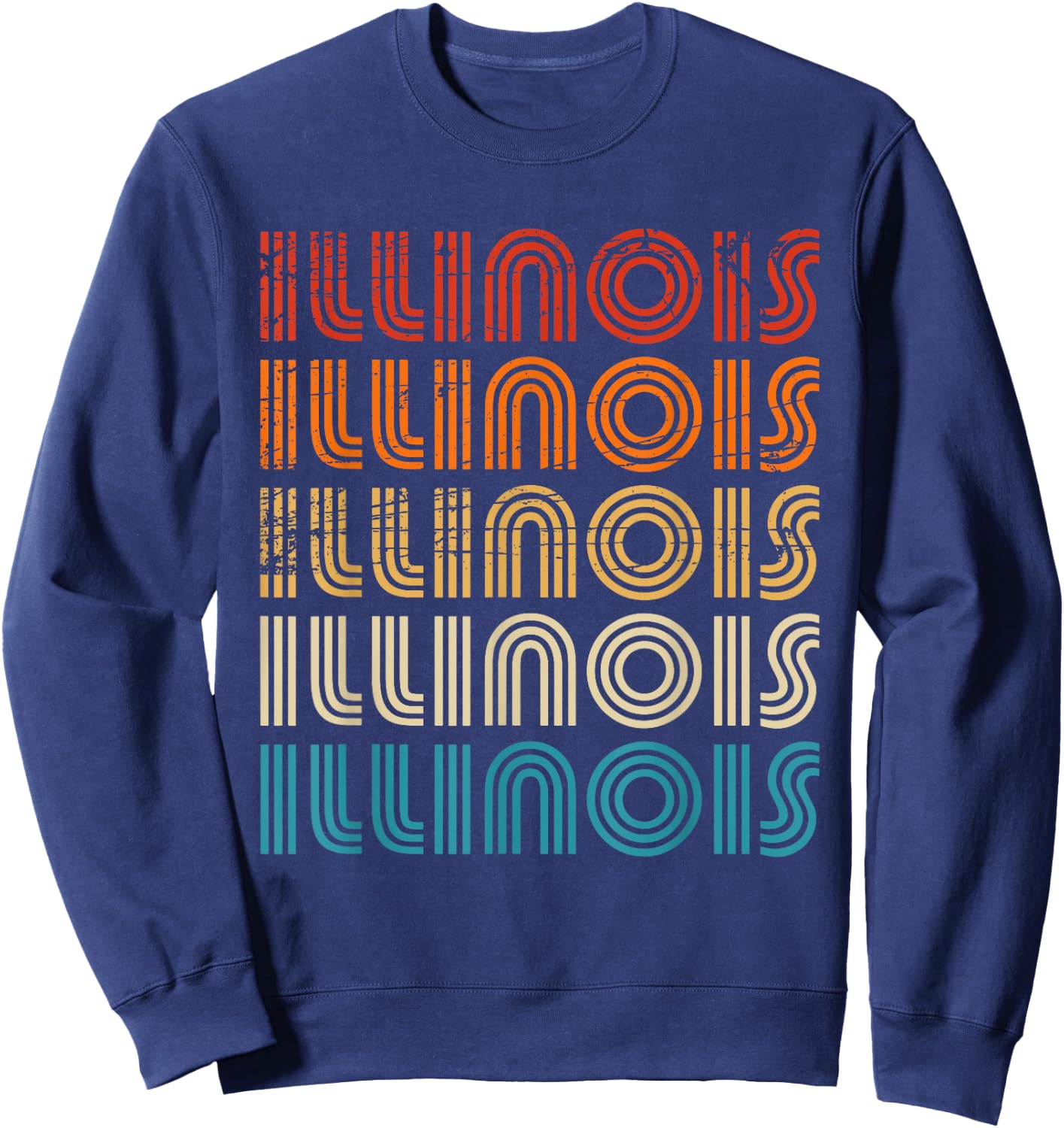 Illinois State Retro Vintage Women Youth Sweatshirt - Sweatshirt | Navy