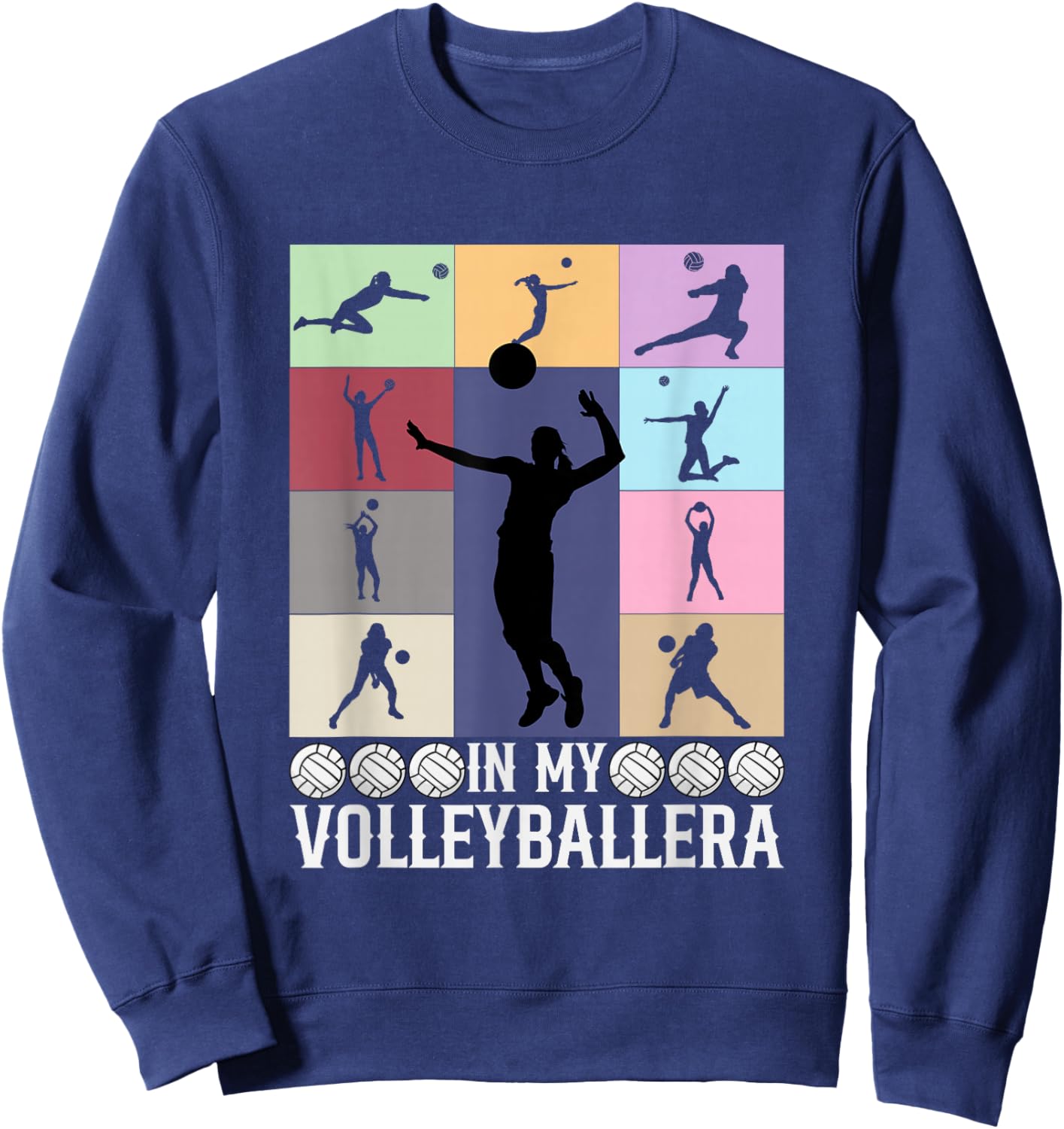 In My Volleyball Era Shirt Vintage Volleyball Sport Game Day Sweatshirt - Sweatshirt | Navy