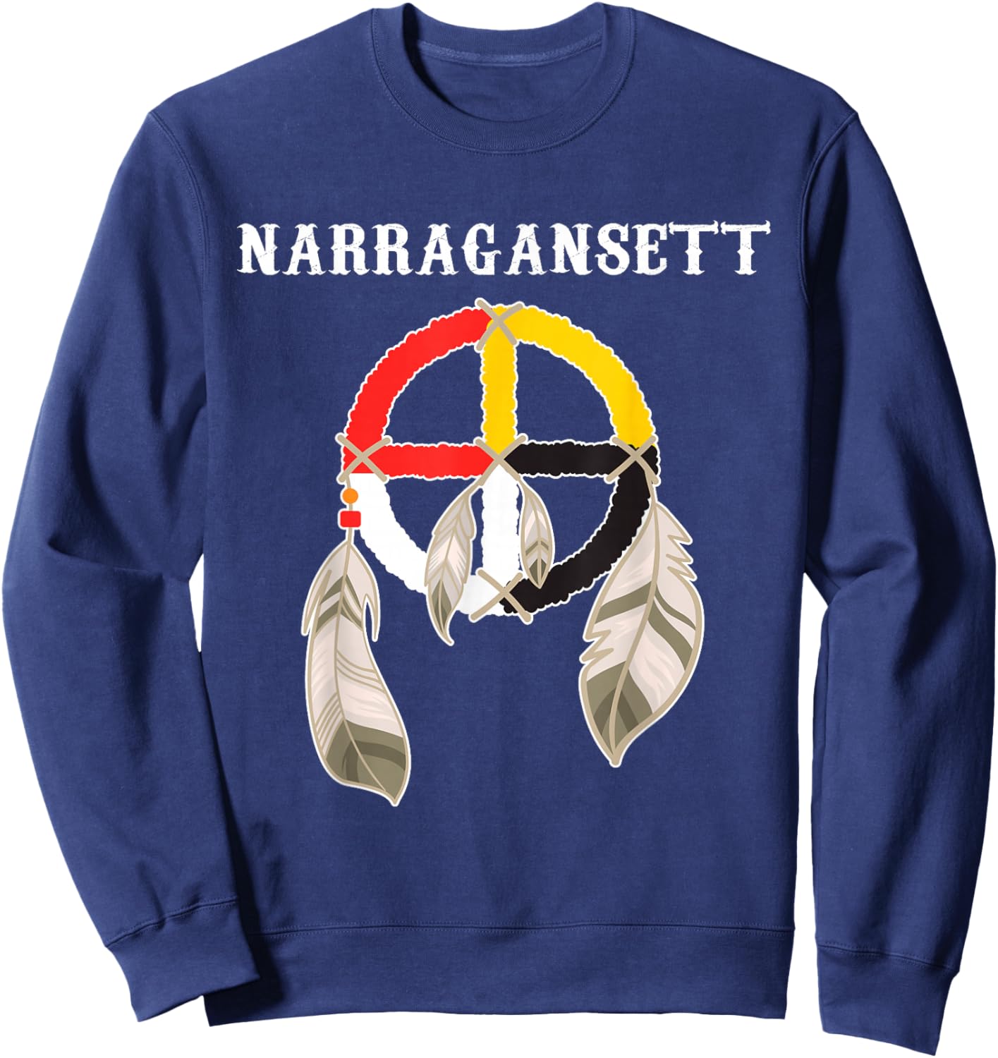 Narragansett Indian Nation Tribe Medicine wheel Sweatshirt - Sweatshirt | Navy