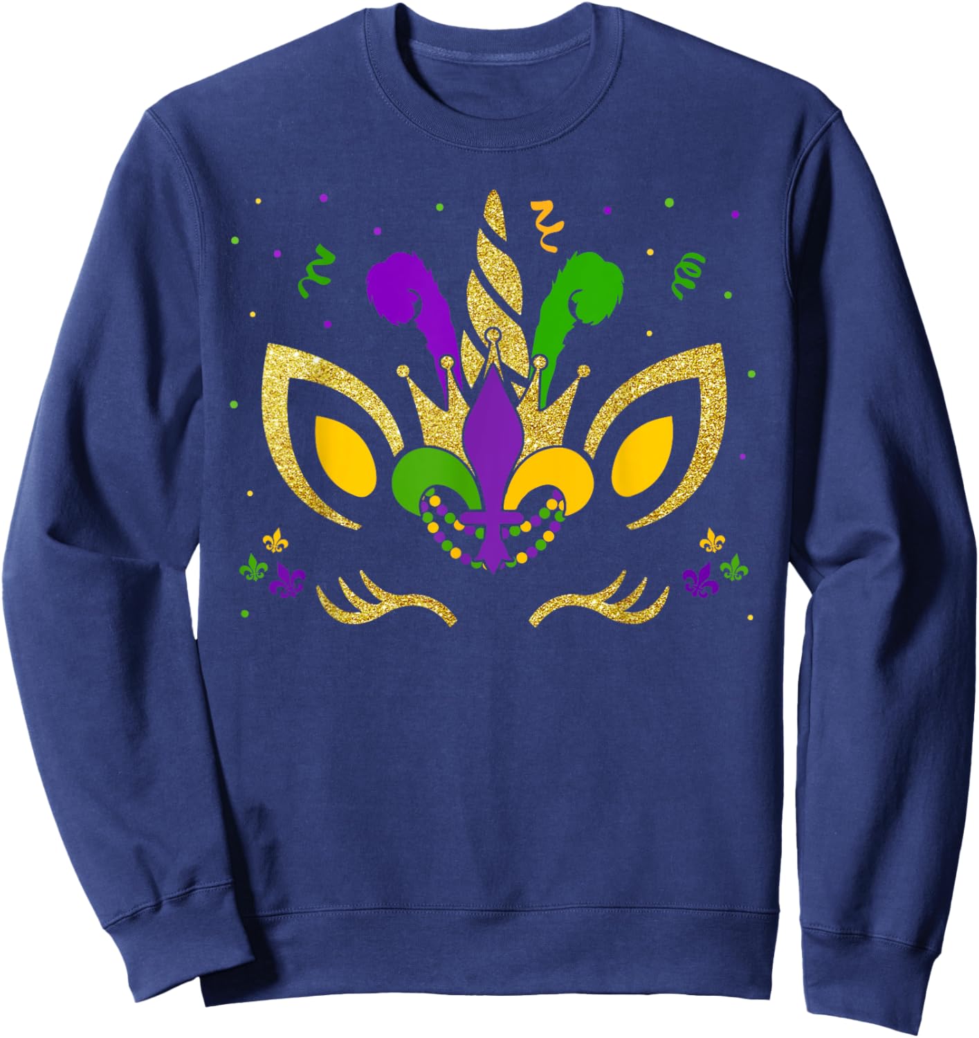 Mardi Gras Unicorn Party Costume Girl Kids Toddler Sweatshirt - Sweatshirt | Navy
